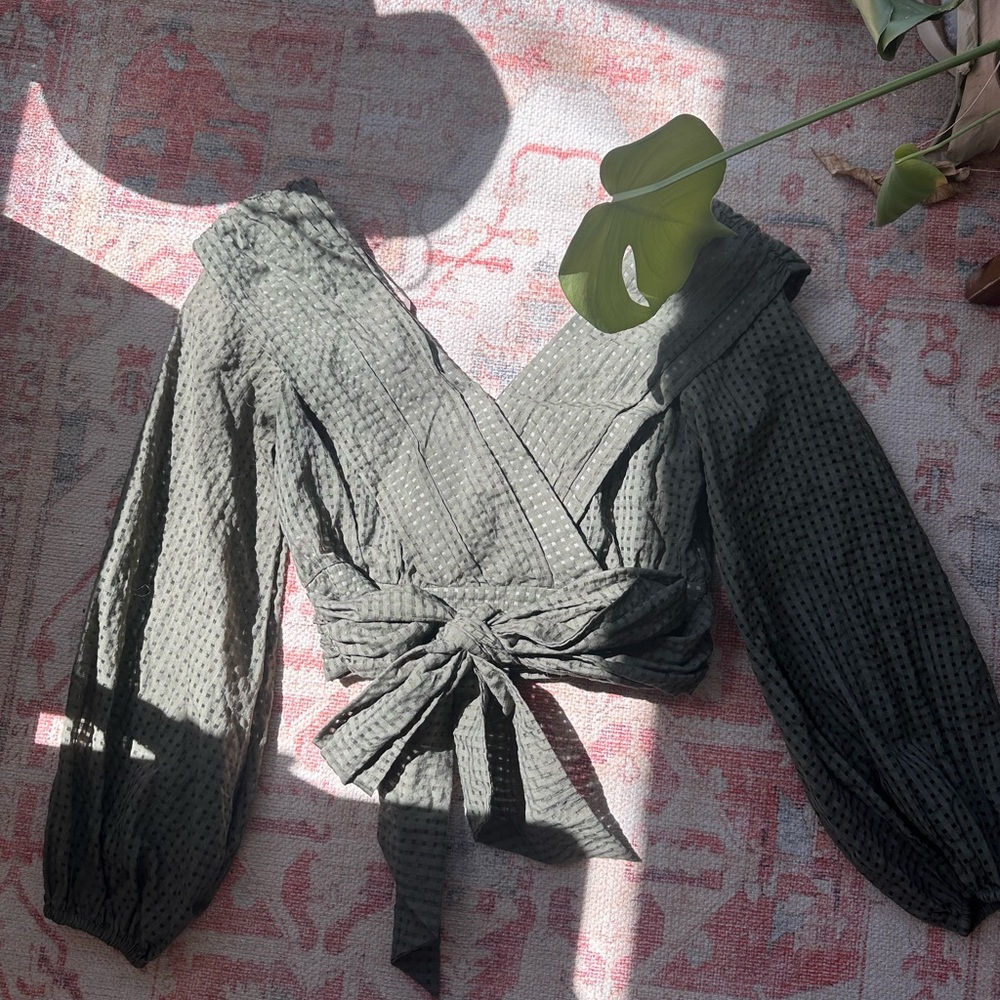 Elegant Green Top - Anthropologie